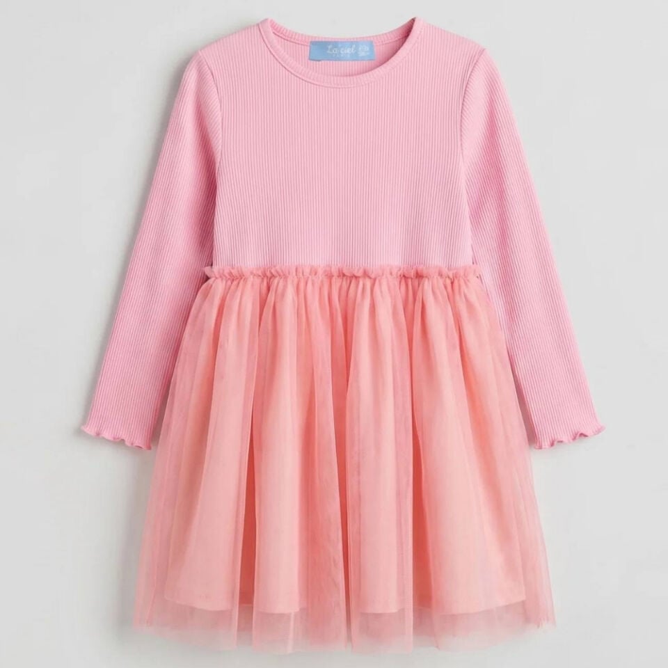 Pembe Tüllü Elbise
