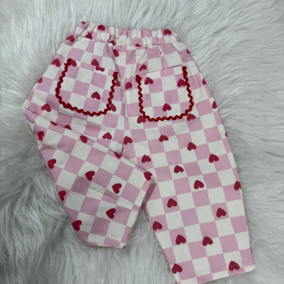 Kalp Detay Gabardin Pantolonlu Takım