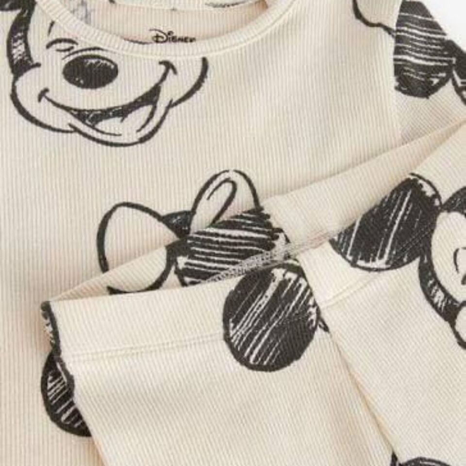 Fitilli Mickey Takım (Bej)