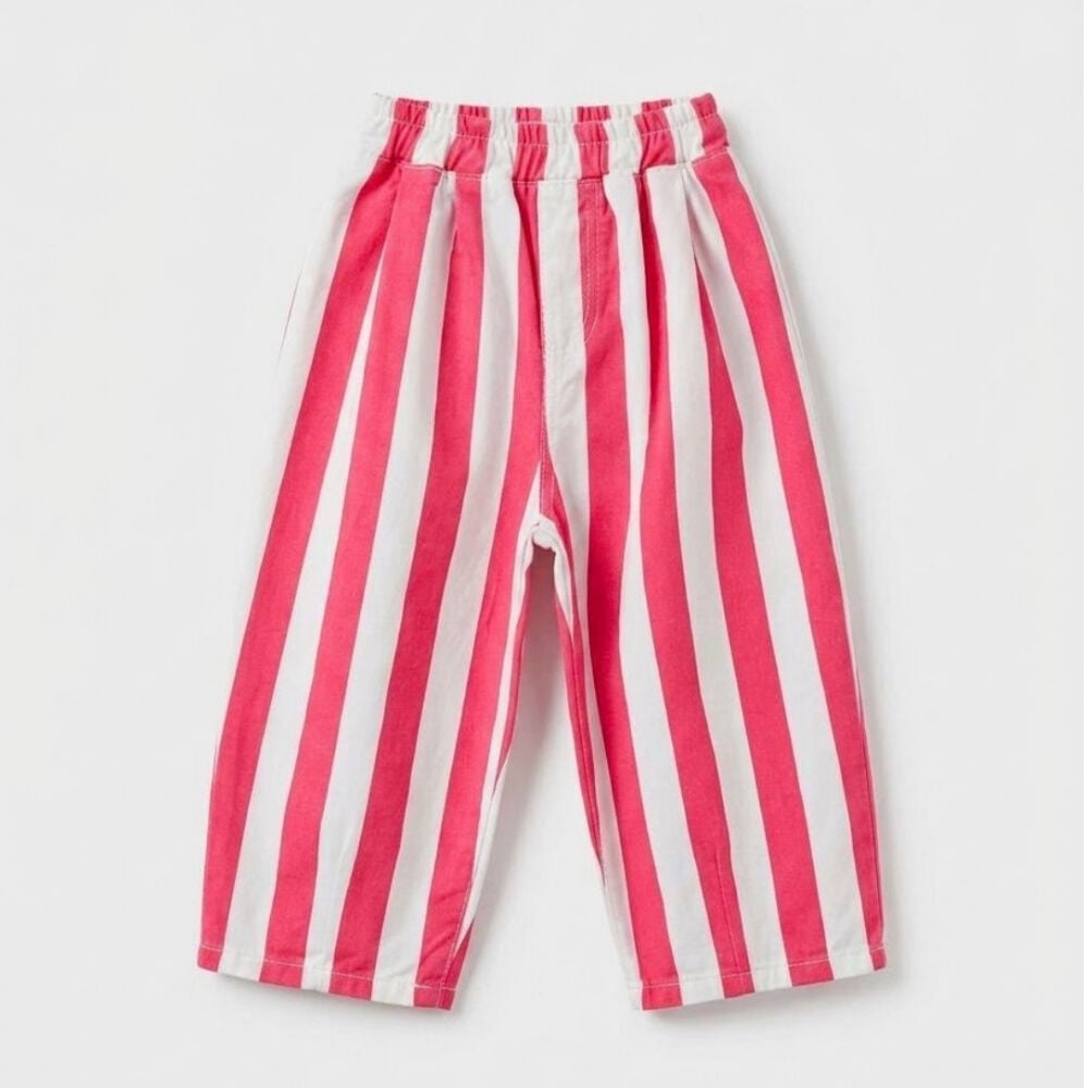 Pembe Çizgili Balloon Jean