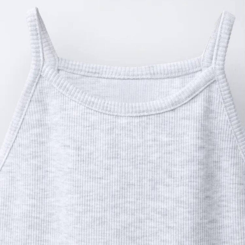 Halter Yaka Fırfırlı Fitilli Elbise