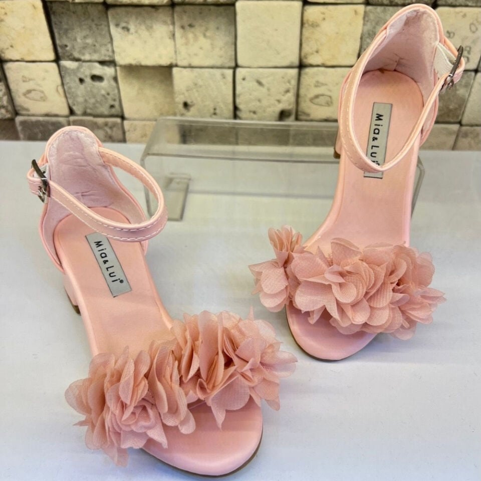 Gül Detay Özel Gün Topuklu Ayakkabı (Pembe)
