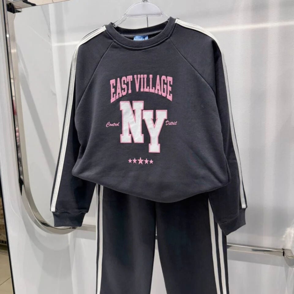 NY Baskılı Oversize Takım