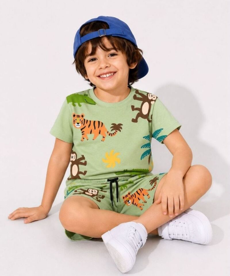 Animal Desen Şortlu Takım