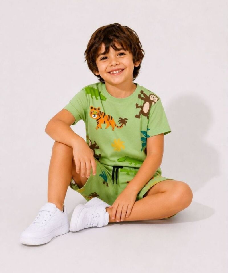 Animal Desen Şortlu Takım