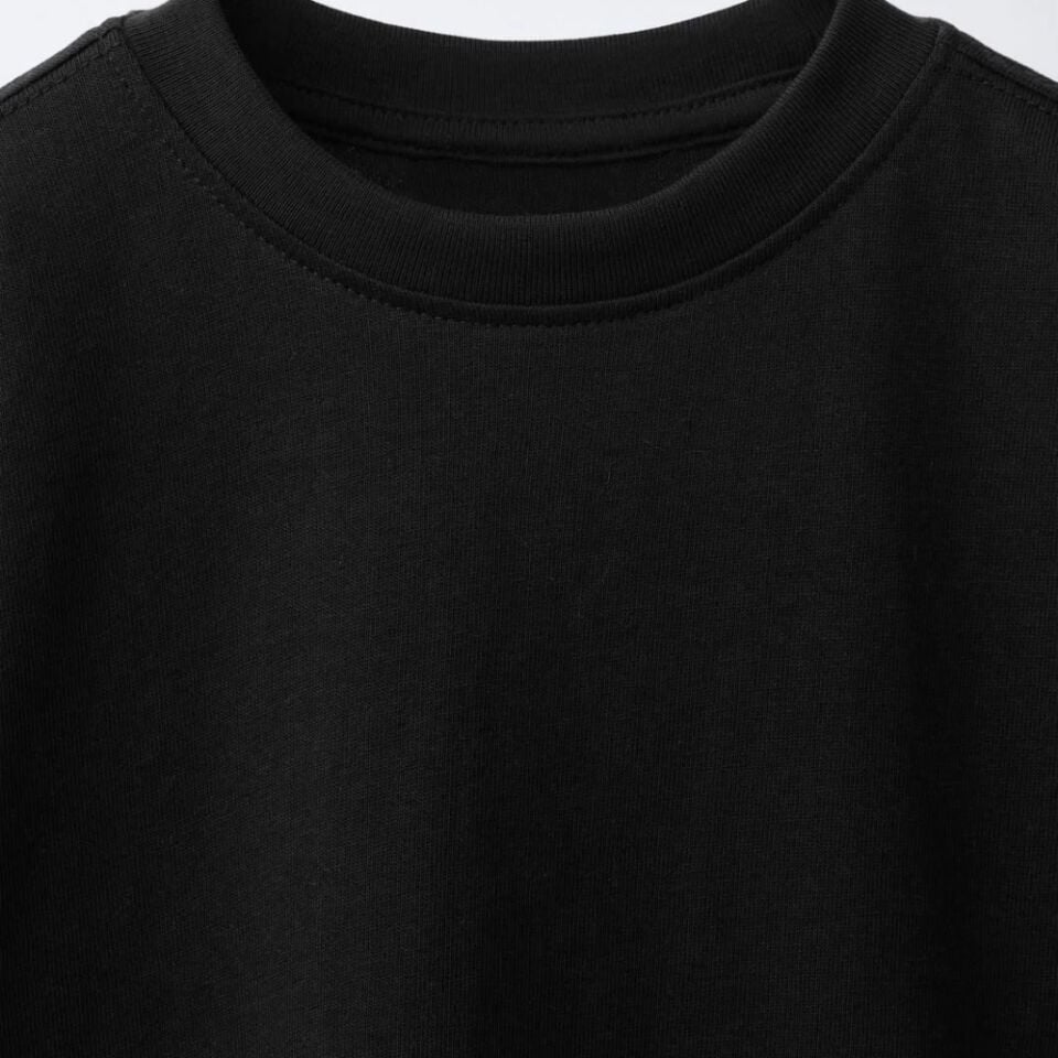 Unisex Basic Oversize Uzun Kol T-Shirt (Siyah)