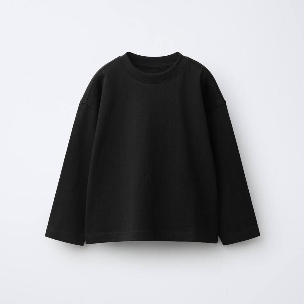 Unisex Basic Oversize Uzun Kol T-Shirt (Siyah)