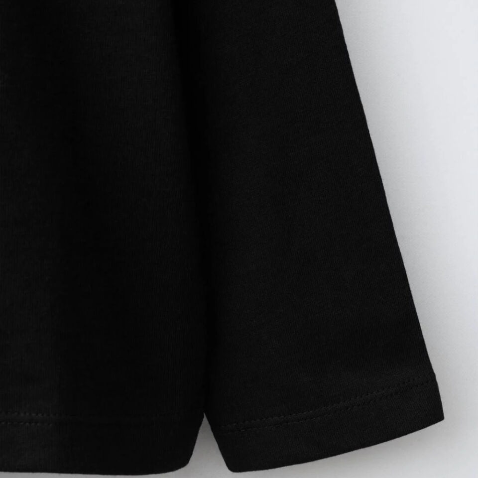 Unisex Basic Oversize Uzun Kol T-Shirt (Siyah)