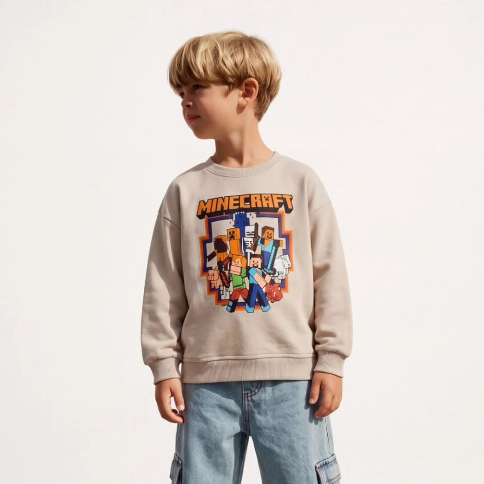 Minecraft Sweatshirt (S.Kahve)