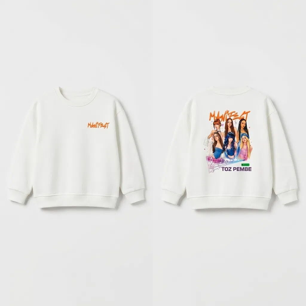 Manifest Toz Pembe Sweatshirt