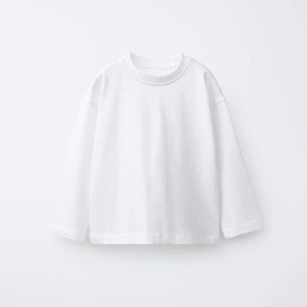 Unisex Basic Oversize Uzun Kol T-Shirt (Beyaz)