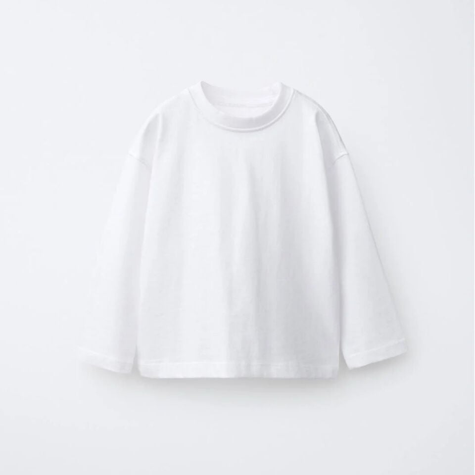 Unisex Basic Oversize Uzun Kol T-Shirt (Beyaz)