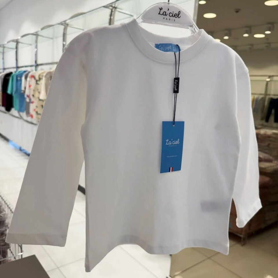 Unisex Basic Oversize Uzun Kol T-Shirt (Beyaz)