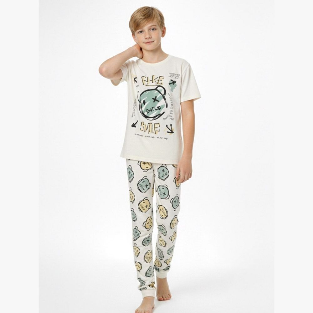 Smile Baskılı Pijama Takımı