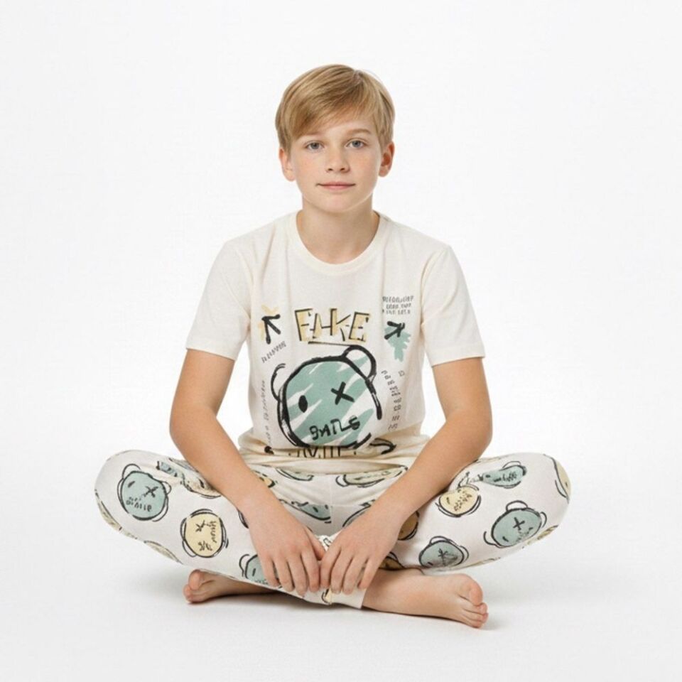 Smile Baskılı Pijama Takımı