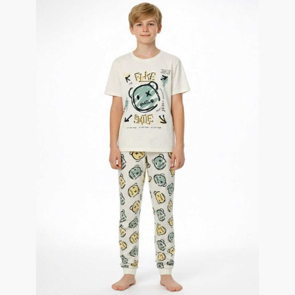 Smile Baskılı Pijama Takımı