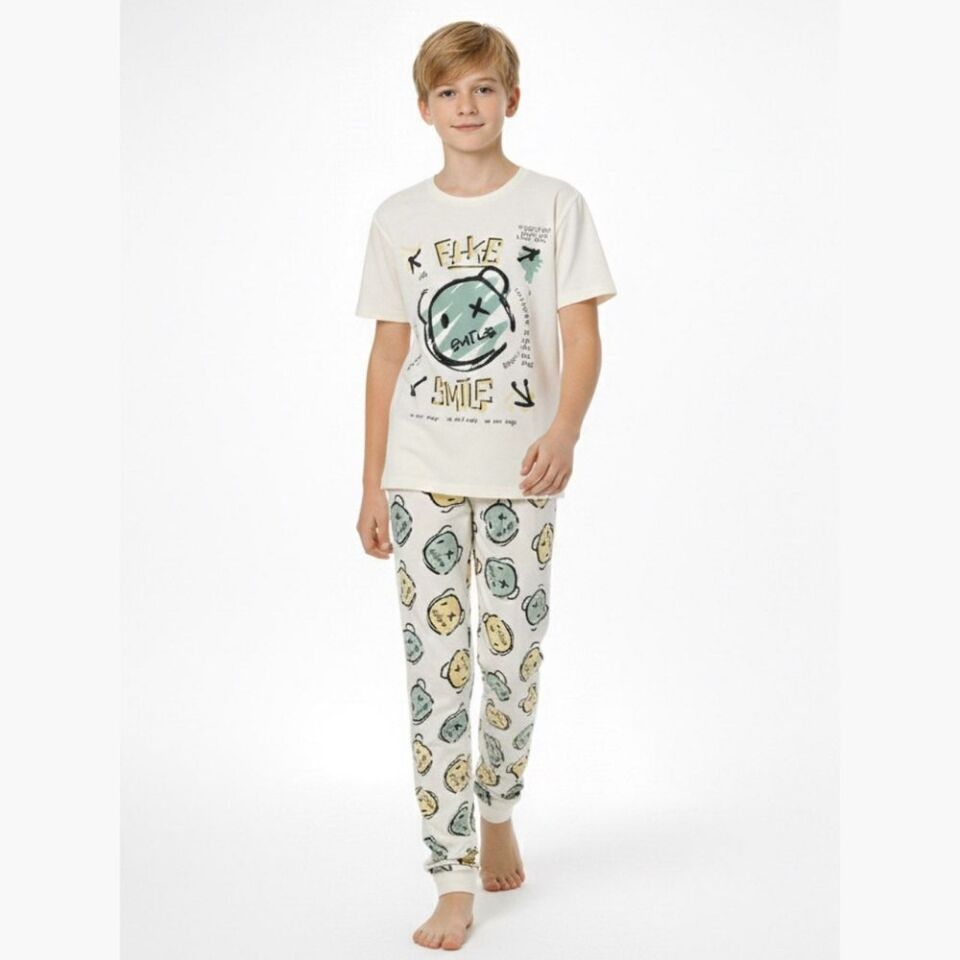 Smile Baskılı Pijama Takımı