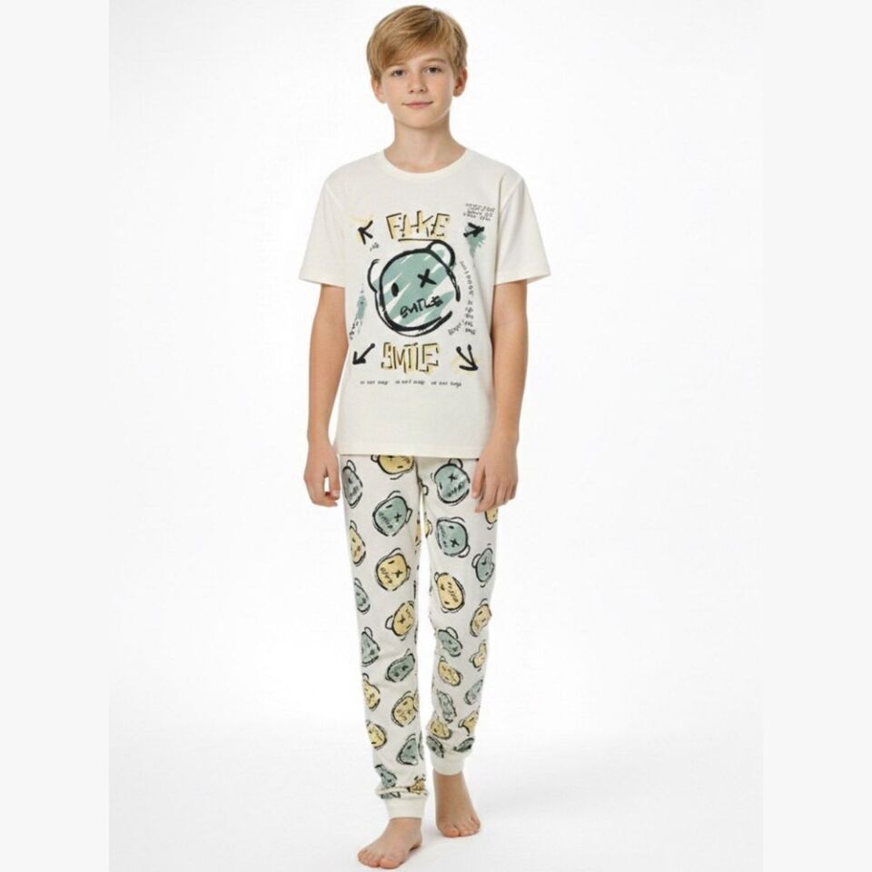 Smile Baskılı Pijama Takımı