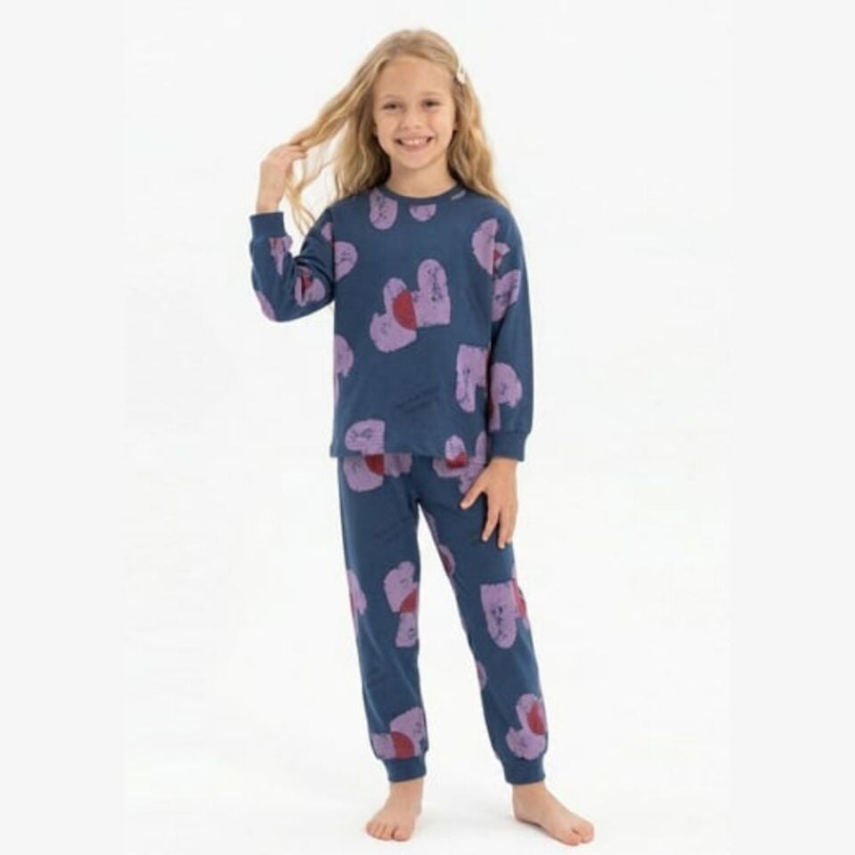 Kalp Desen Pijama Takımı