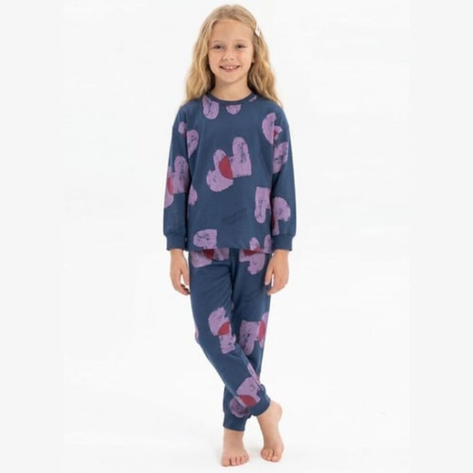 Kalp Desen Pijama Takımı