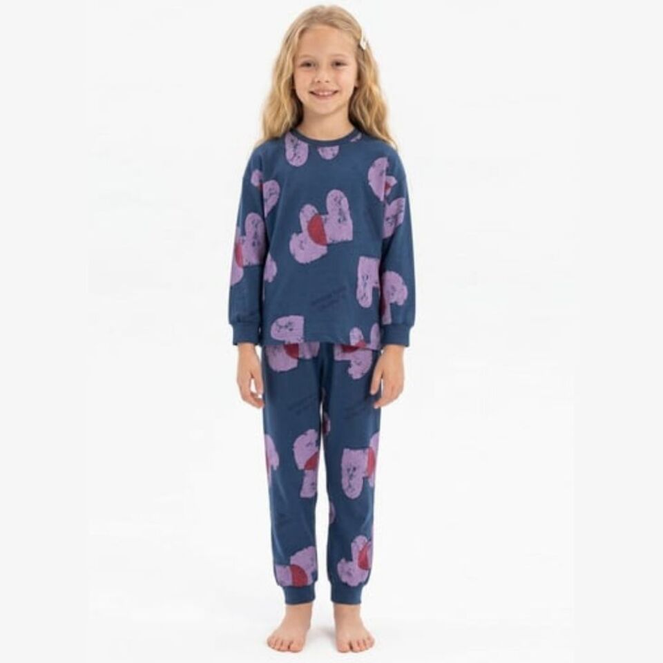 Kalp Desen Pijama Takımı