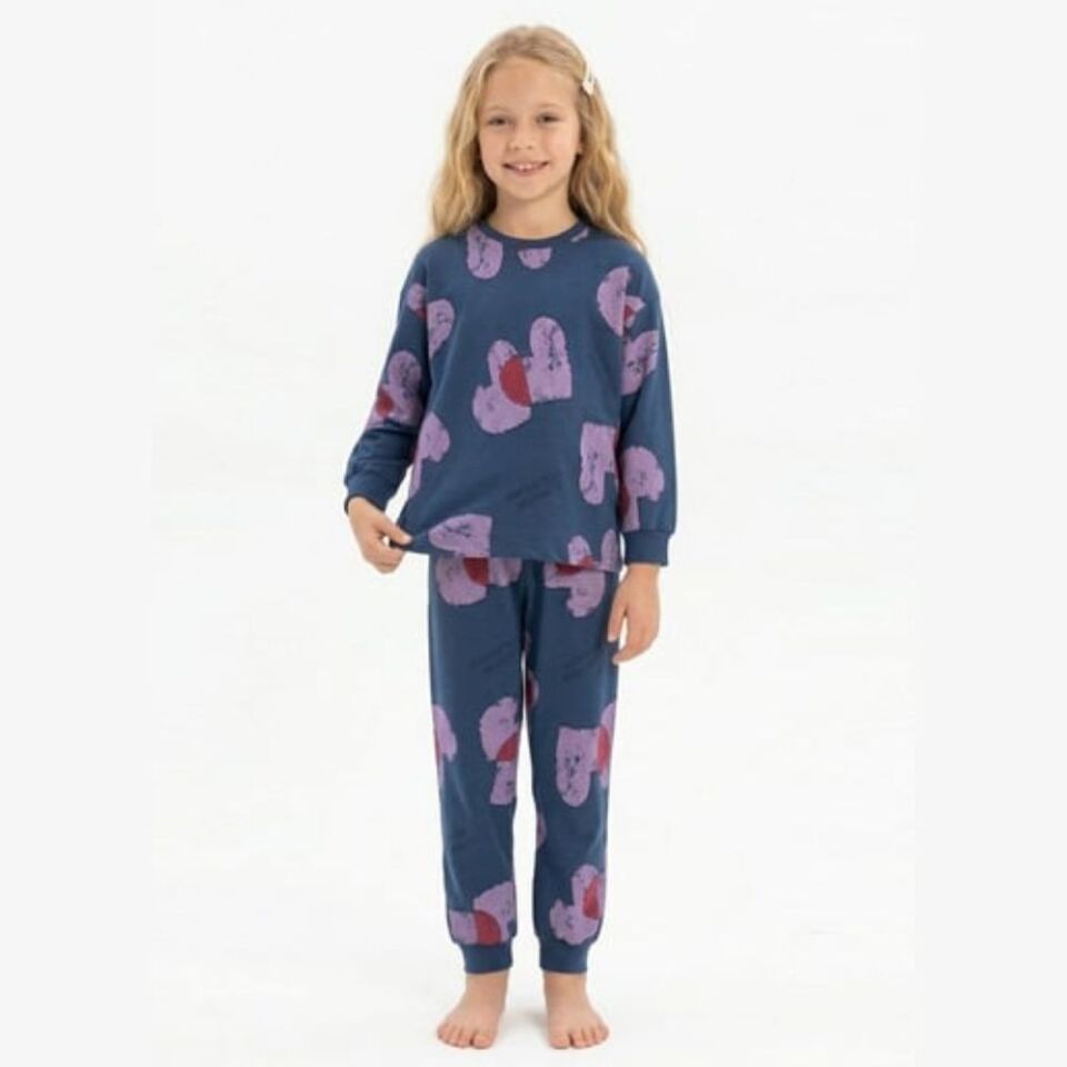 Kalp Desen Pijama Takımı
