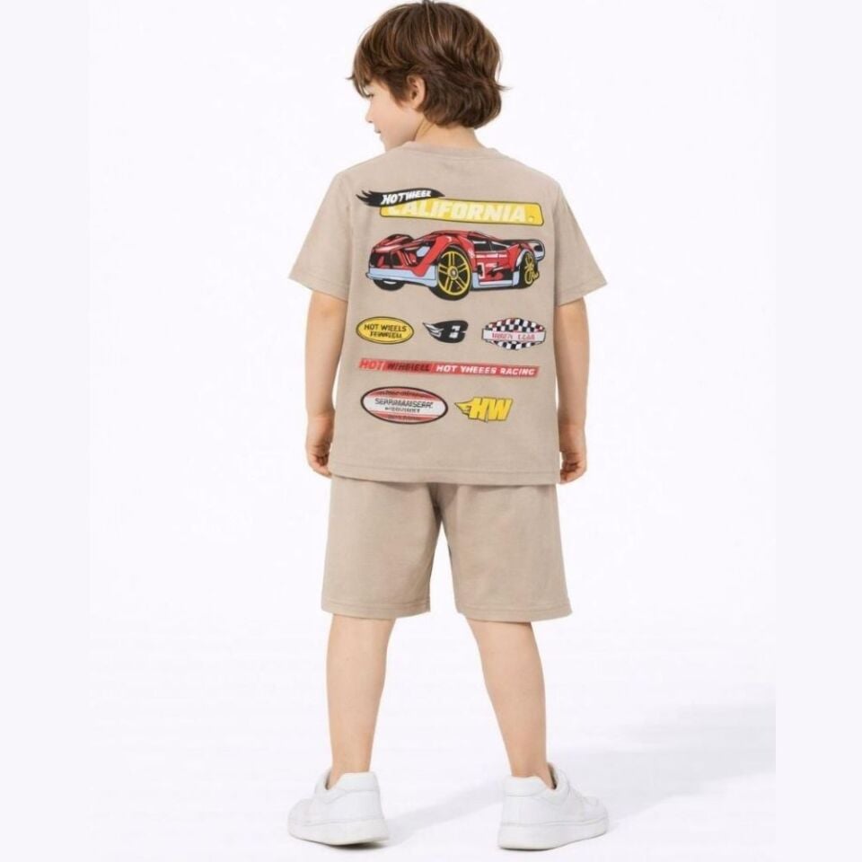 HotWheels Şortlu Takım (Kahverengi)