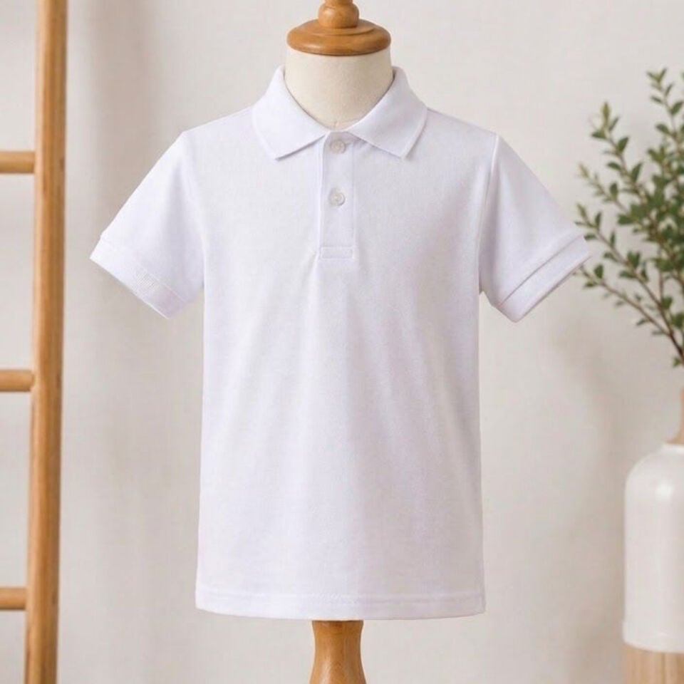 Polo Yaka T-Shirt (Beyaz)