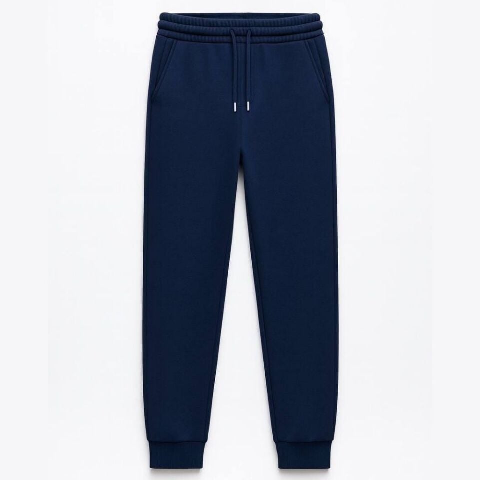Unisex 3 İplik Şardonsuz Jogger (Lacivert)