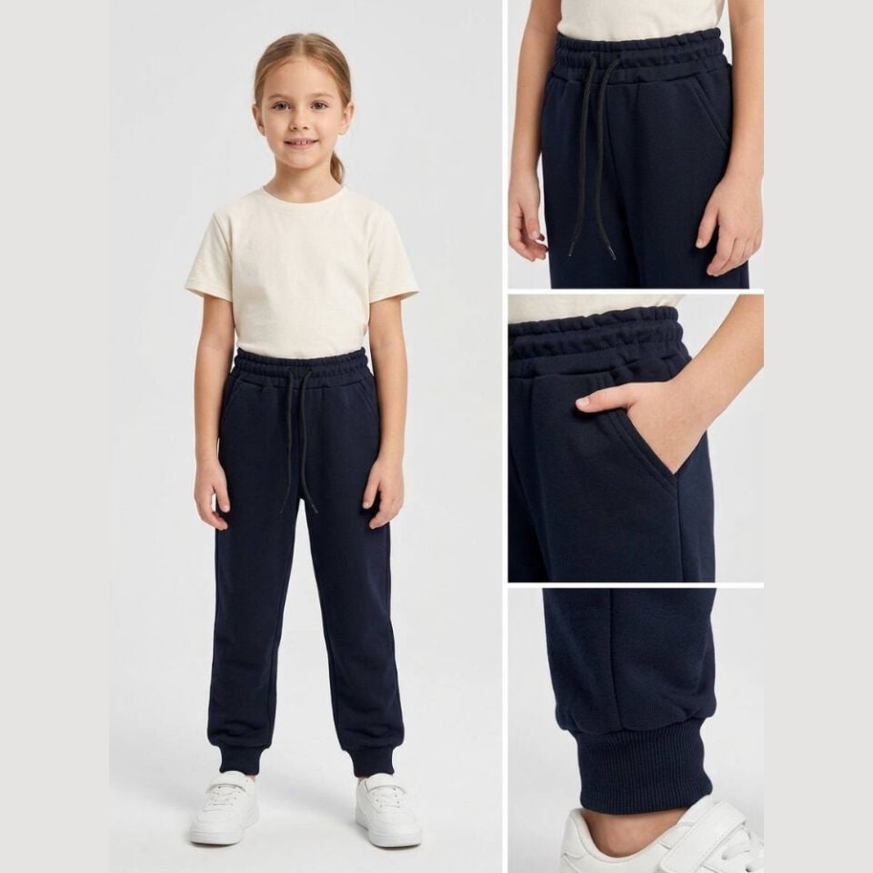 Unisex 3 İplik Şardonsuz Jogger (Lacivert)