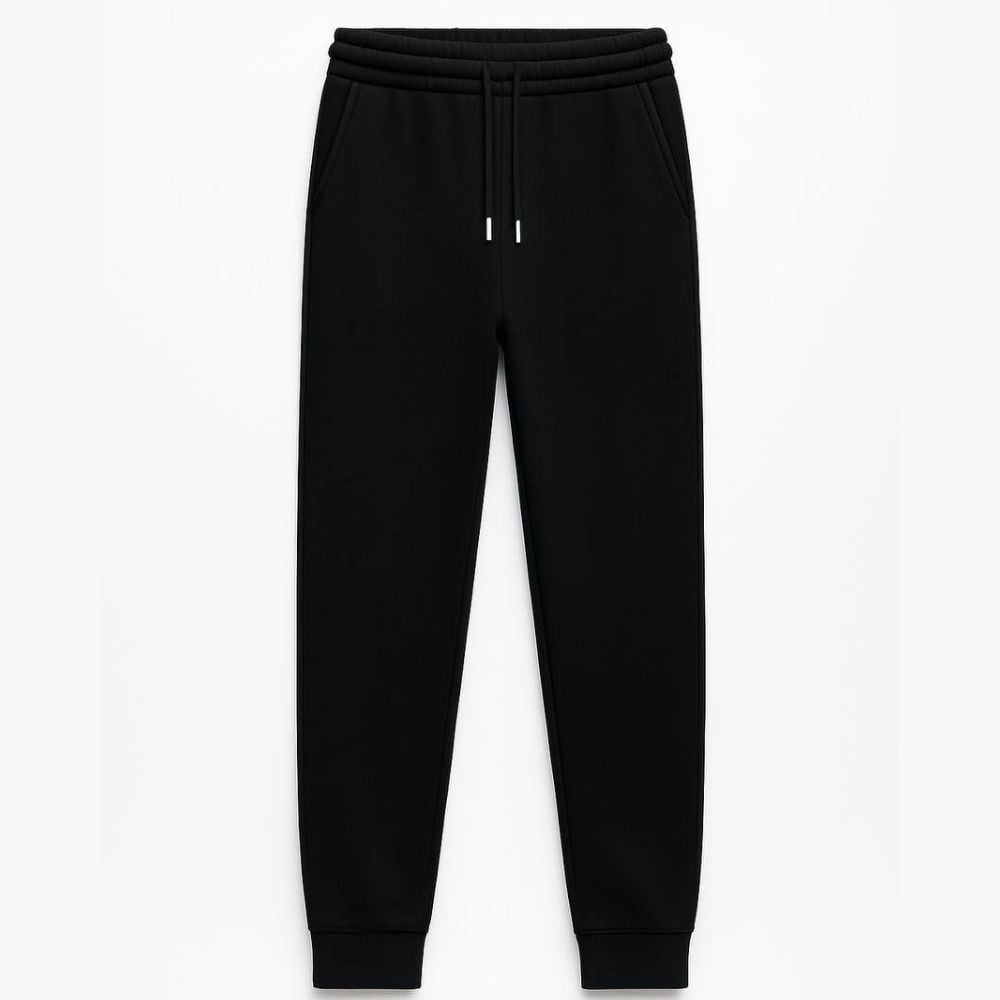 Unisex 3 İplik Şardonsuz Jogger (Siyah)