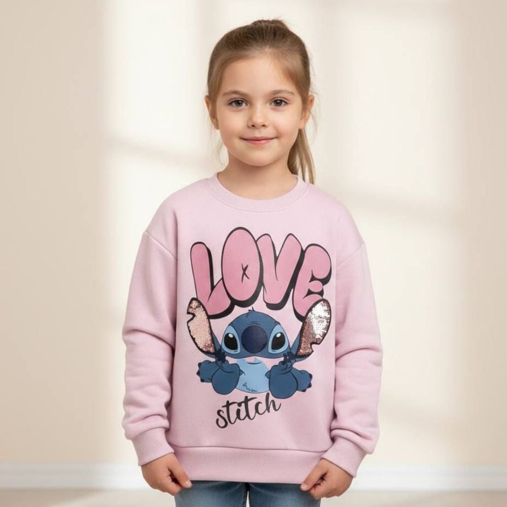 Stitch Sweatshirt (Açık Pembe)