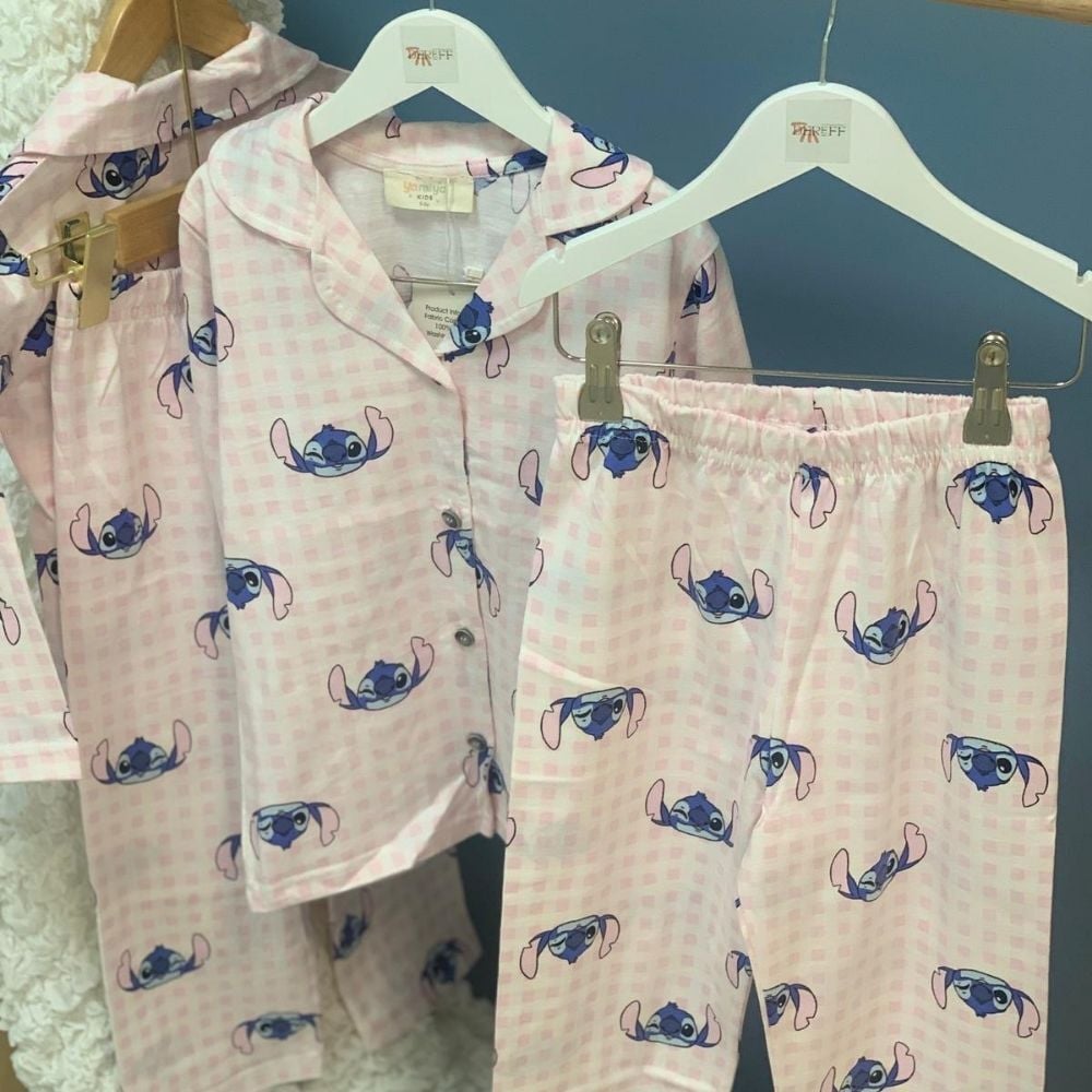 Stitch Önden Düğmeli Pijama Takımı
