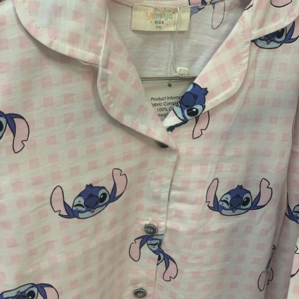 Stitch Önden Düğmeli Pijama Takımı