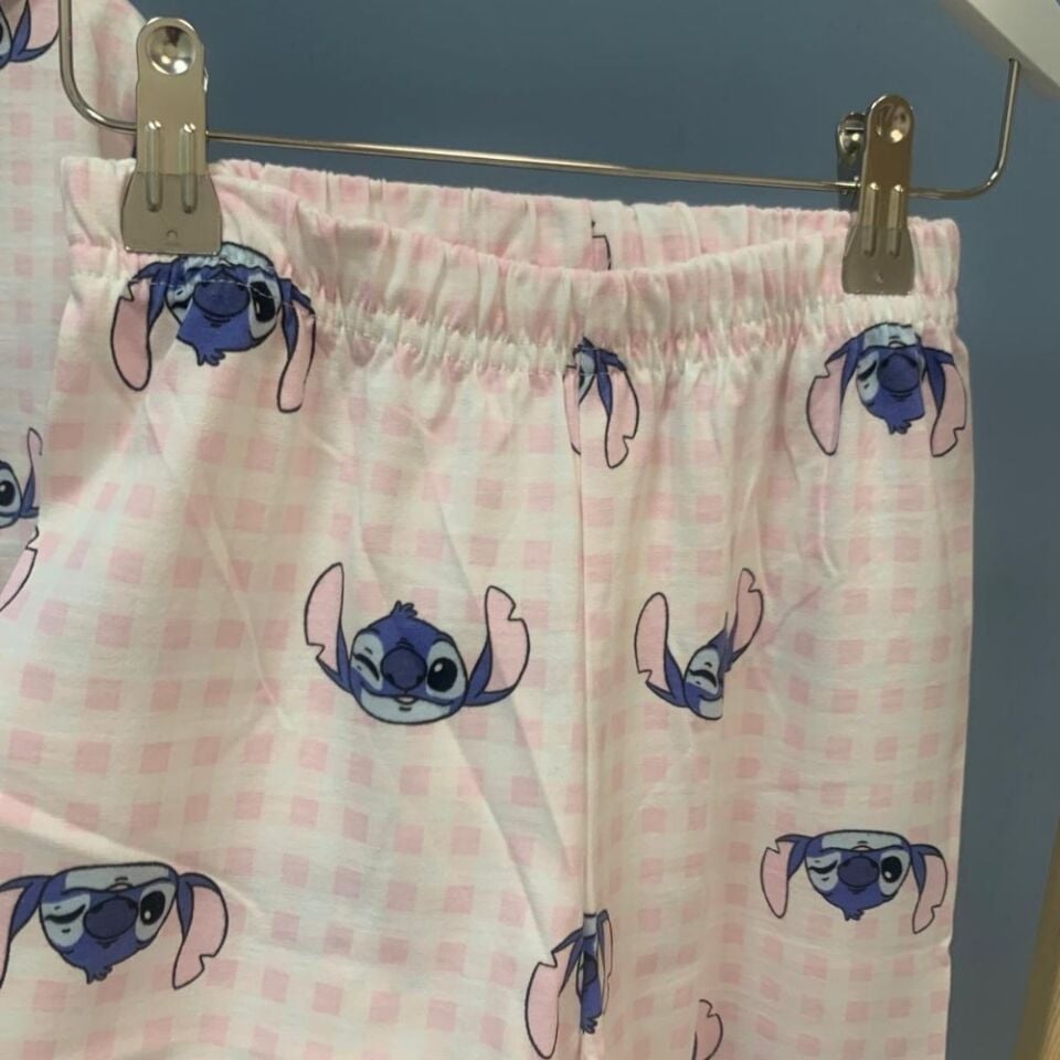 Stitch Önden Düğmeli Pijama Takımı
