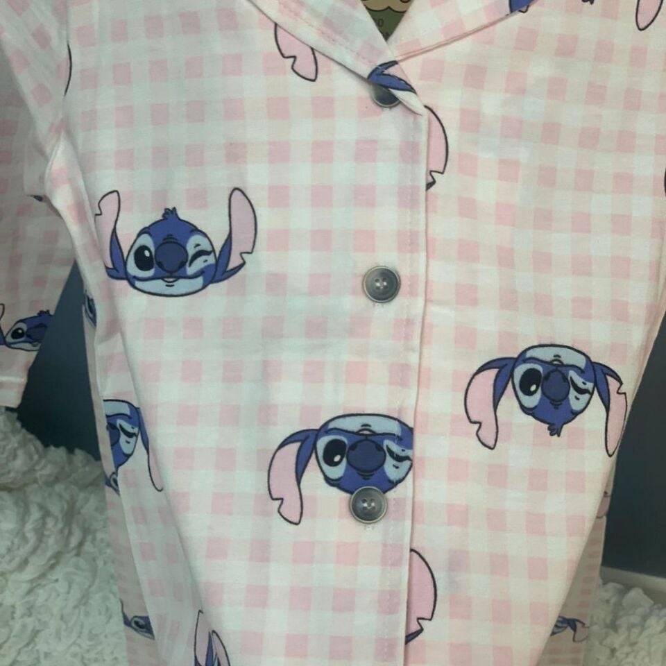 Stitch Önden Düğmeli Pijama Takımı